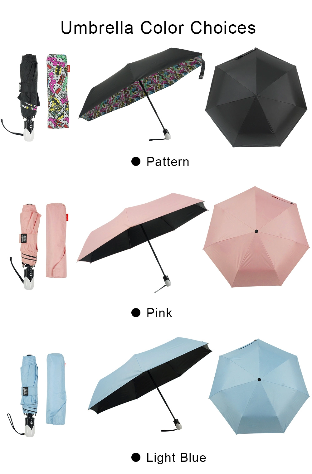 Auto Fold Umbrella UV Protection Rain UV Umbrella Automatic Folding ISO BSCI Loreal