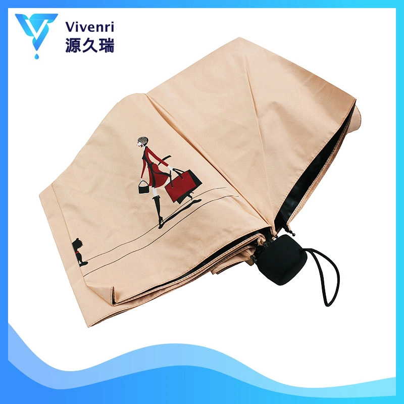 Gift Umbrella 8 Ribs Travel Umbrella UV Protection 3 Folding Windproof Umbrella Waterproof Sun Rain