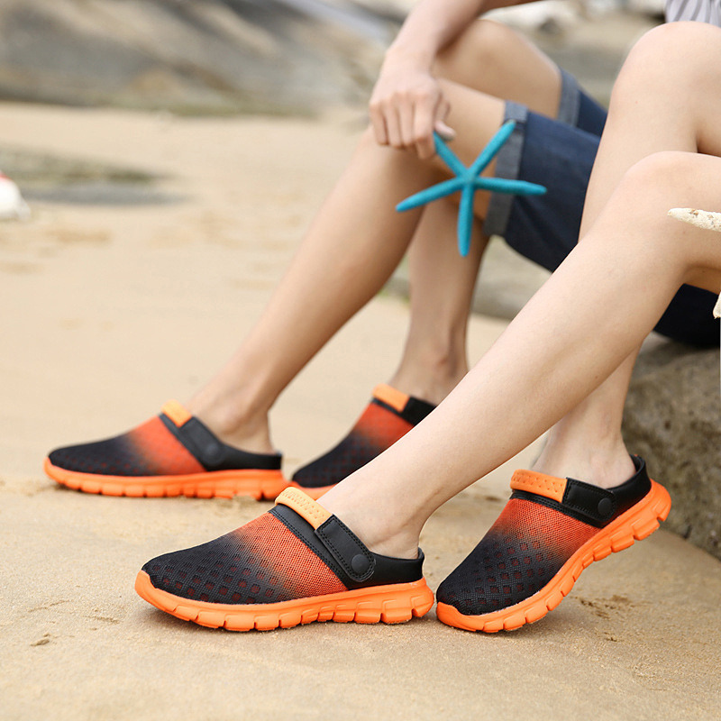 Men Shoes Unisex Summer Mesh Slippers Fashion Outdoor Breathable Casual Couple Beach Sandal Shoes Beach Slipper