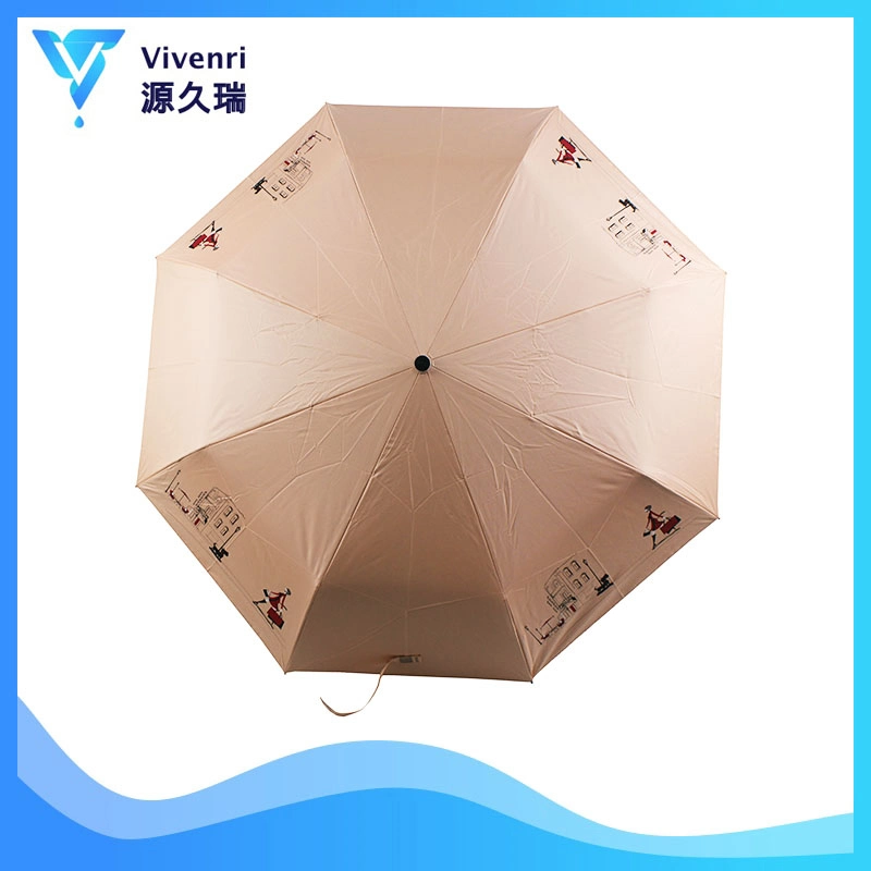 Gift Umbrella 8 Ribs Travel Umbrella UV Protection 3 Folding Windproof Umbrella Waterproof Sun Rain