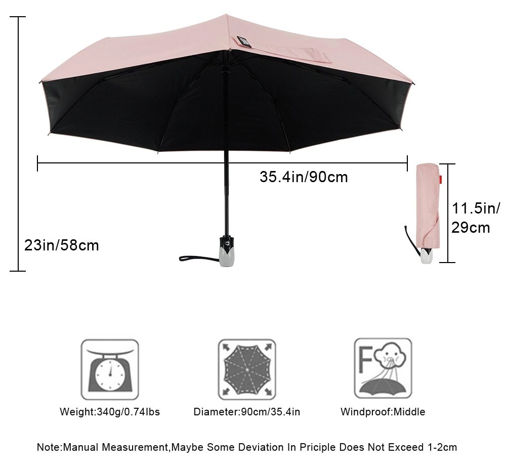 Auto Fold Umbrella UV Protection Rain UV Umbrella Automatic Folding ISO BSCI Loreal