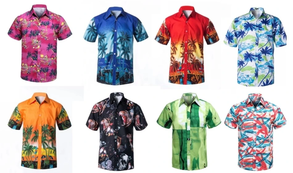 Men's Beach Shirt Hawaii Short Sleeve Casual Shirt Custom Printed Hawaiian Shirts for Men