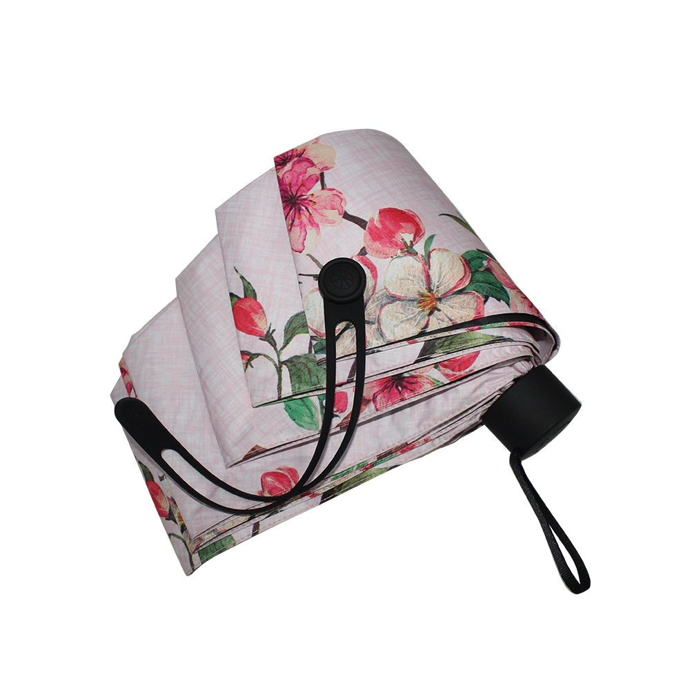 Upgraded Mini 5 Fold Anti UV Umbrella Lightweight Compact Portable Pocket Size Umbrellas with Black Coating