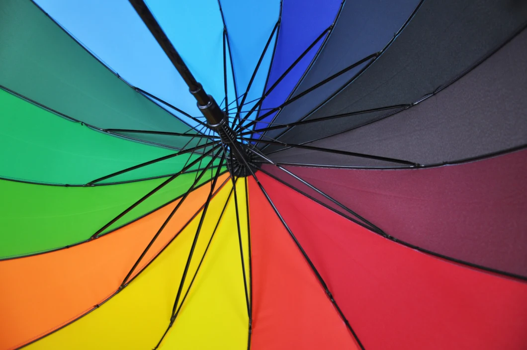 Auto Open Manual Close Rainbow Straight Umbrella