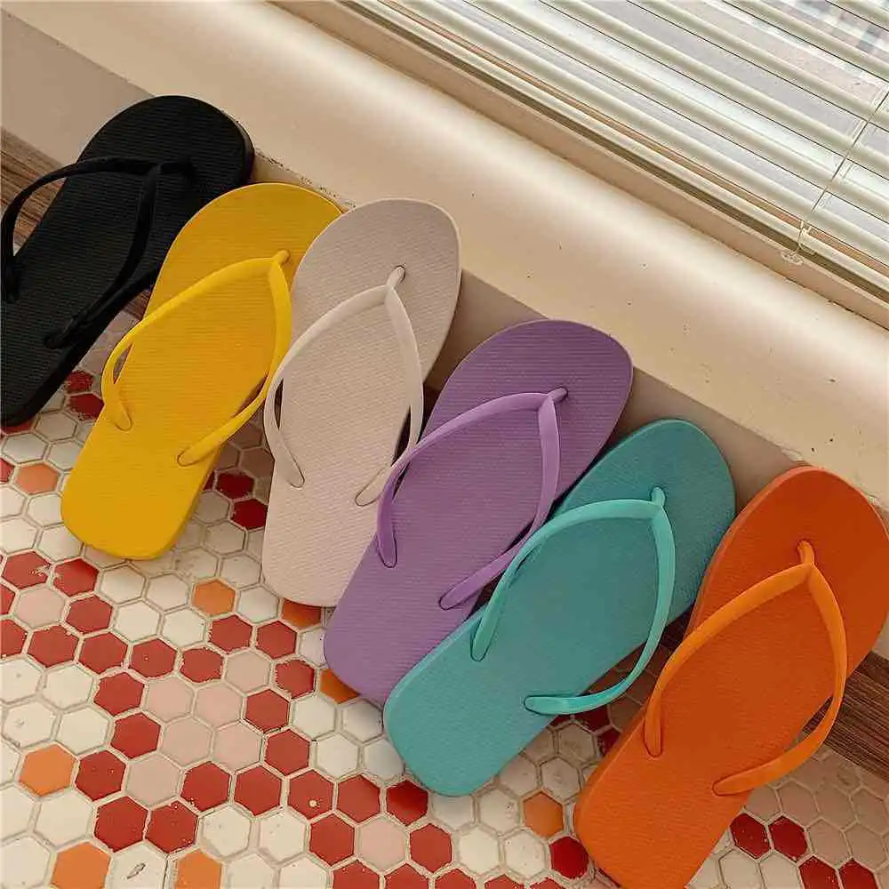 Solid Color Clip Foot Non-Slip Soft Bottom Sandals and Slippers Beach Beach Shoes