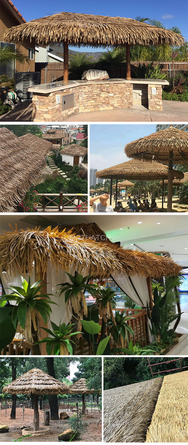 Beach Synthetic Thatch Umbrella UV-Protection/Fireproof