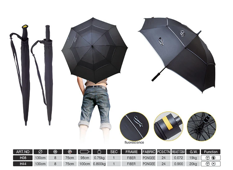 Golf Umbrella Windproof Auto/Manual Open Double Canopy Vented Extra Large Stick Umbrellas