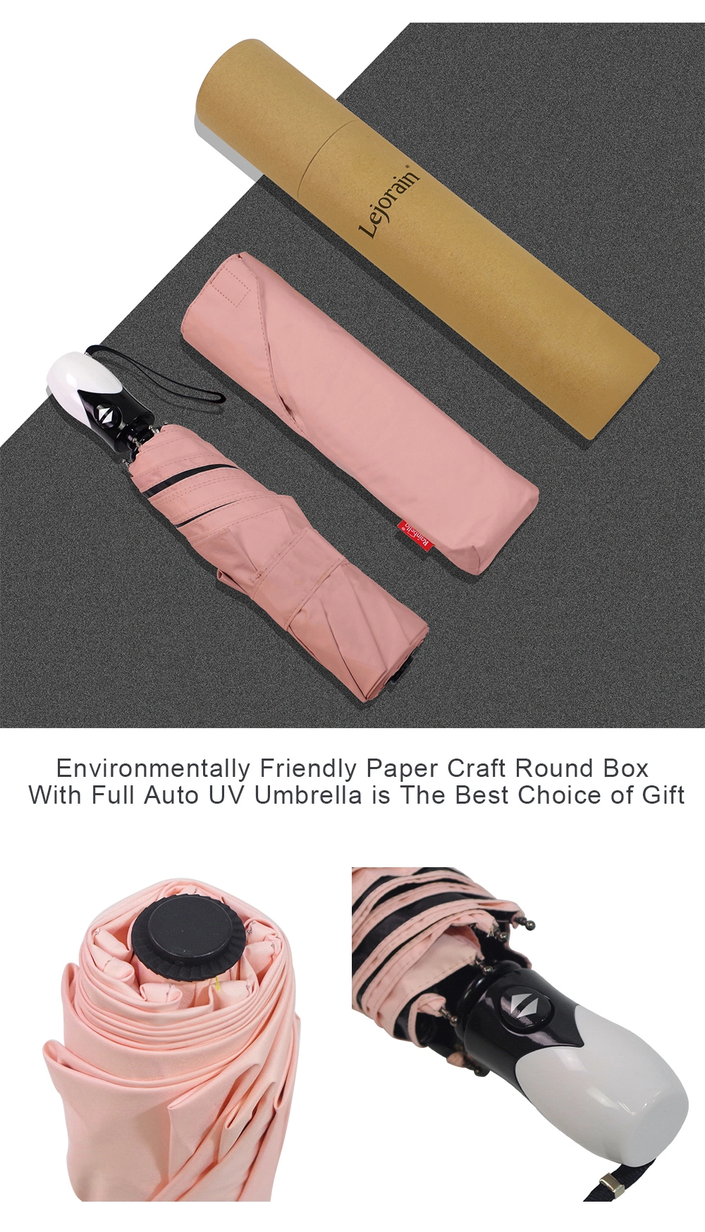 Auto Fold Umbrella UV Protection Rain UV Umbrella Automatic Folding ISO BSCI Loreal