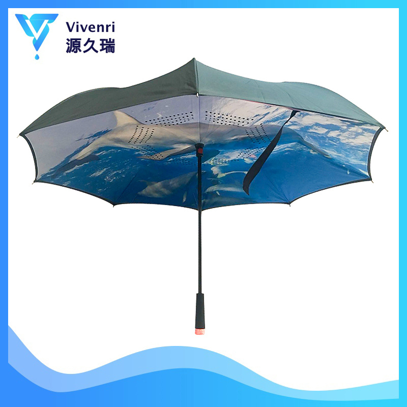 Auto Open&Close UV Protection LED Inverted Umbrella