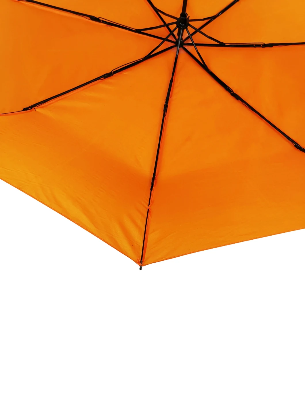 Orange Umbrella 3 Fold Windproof Portable Mini Rain Umbrella