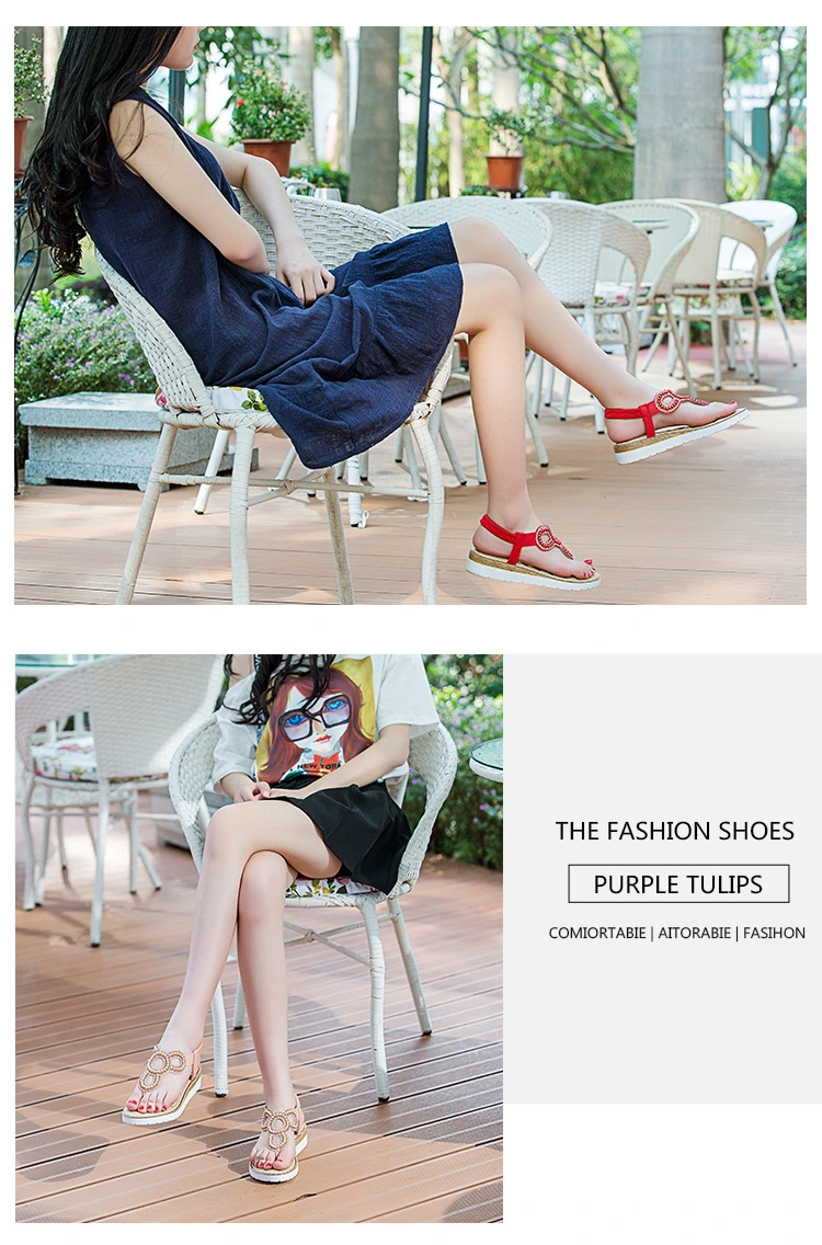 Good Selling Wholesale Women Summer Beach Fashion Wedges Sandals Lady Shoes