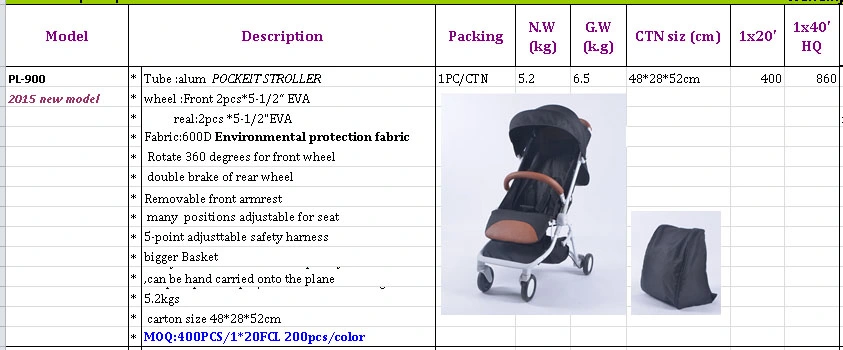 Lightweight Adjustable Umbrella Stroller Baby Buggy Portable Pushchair Shockproof Stroller