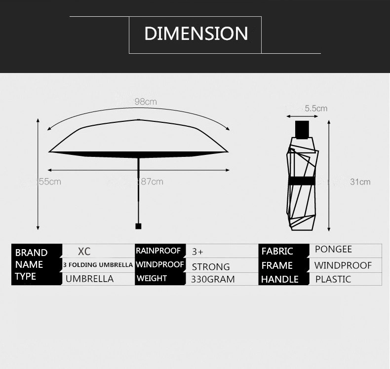 BSCI Factory Gift Usage Umbrella Folding Umbrella Large and Lengthen Umbrella with Custom Logo and Pattern