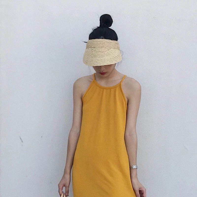 Fashion Ladies Foldable Raffia Straw Beach Straw Sun Visor Hat