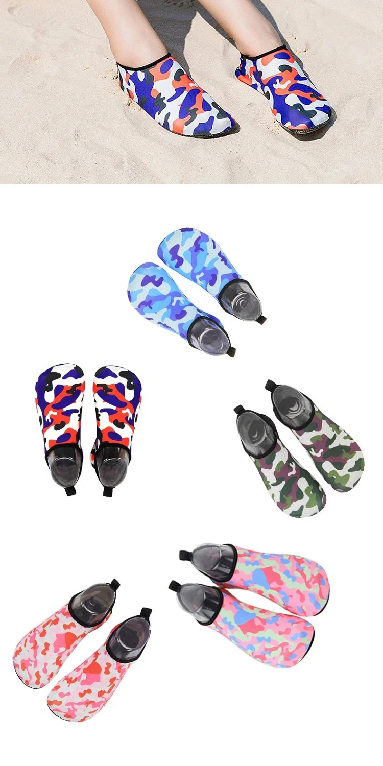 Foldable Aqua Water Beach Men Swimming Shoes Custom Full Color OEM Printing Water Seaside Beach Shoe