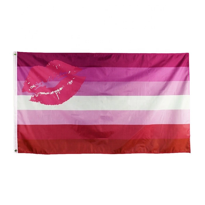 Custom 3X5FT Printing Polyester Pride Lipstick Lesbian Lgbt Hand Car Beach Towel Custom Flag