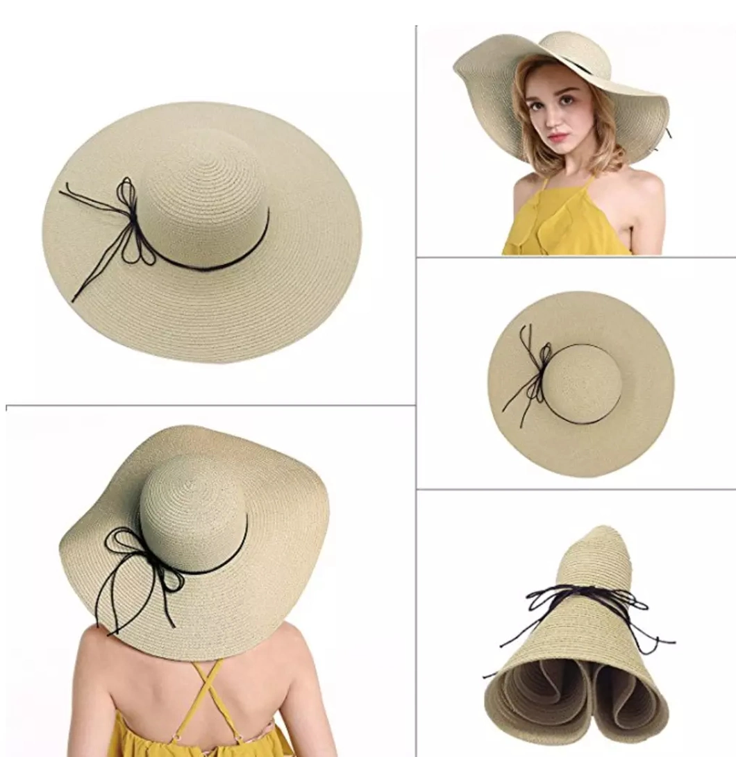 Summer Women Beach Sunshade Wide Brim Straw Hat