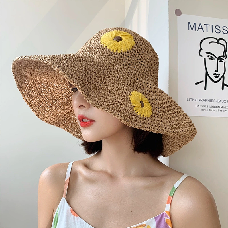 Summer Small Fresh and Small Daisy Sun Shade Beach Straw Hat