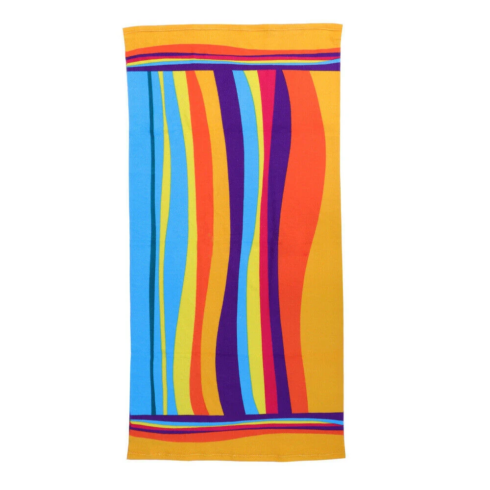 Oversized Quick Dry Sand Free Gift Vacation Color Stripe Microfiber Beach Towel