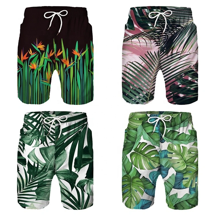 Men Beach Shorts Custom Sublimated Shorts of Hawaiian Print Swimming Wear with Nice Design