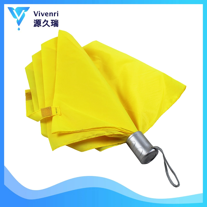 Folding Umbrella Light Yellow Cute Garden 3 Folding for Women Windproof Sun Rain