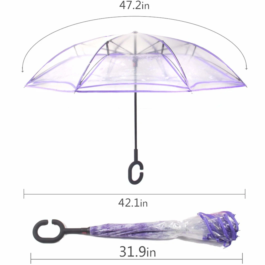Fashion Windproof UV Resist Reverse Folding Inverted Umbrella