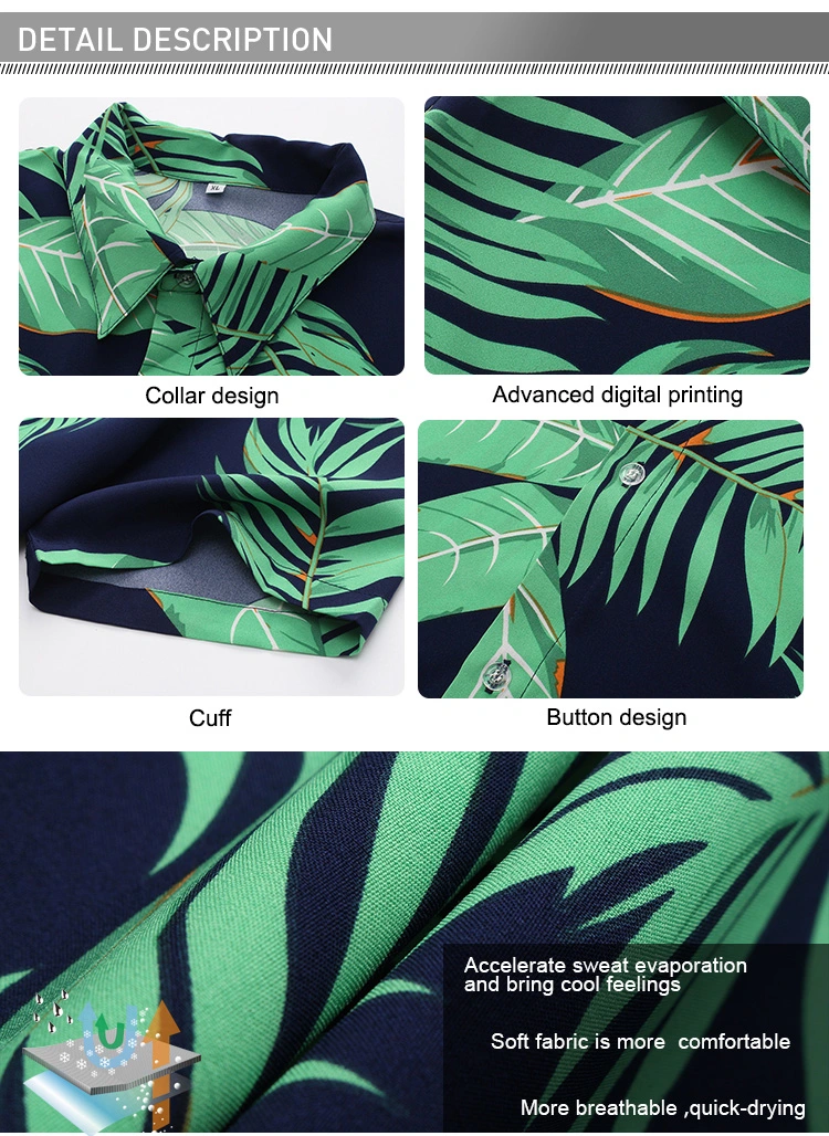 Cody Lundin Hawaiian Flower Digital Print Mens Casual Rayon Shirts Men Summer Beach Wear
