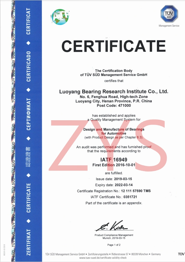Zys Automotive Bearing Tapered Roller Bearing 32213 32214 32215 32216 in Stock