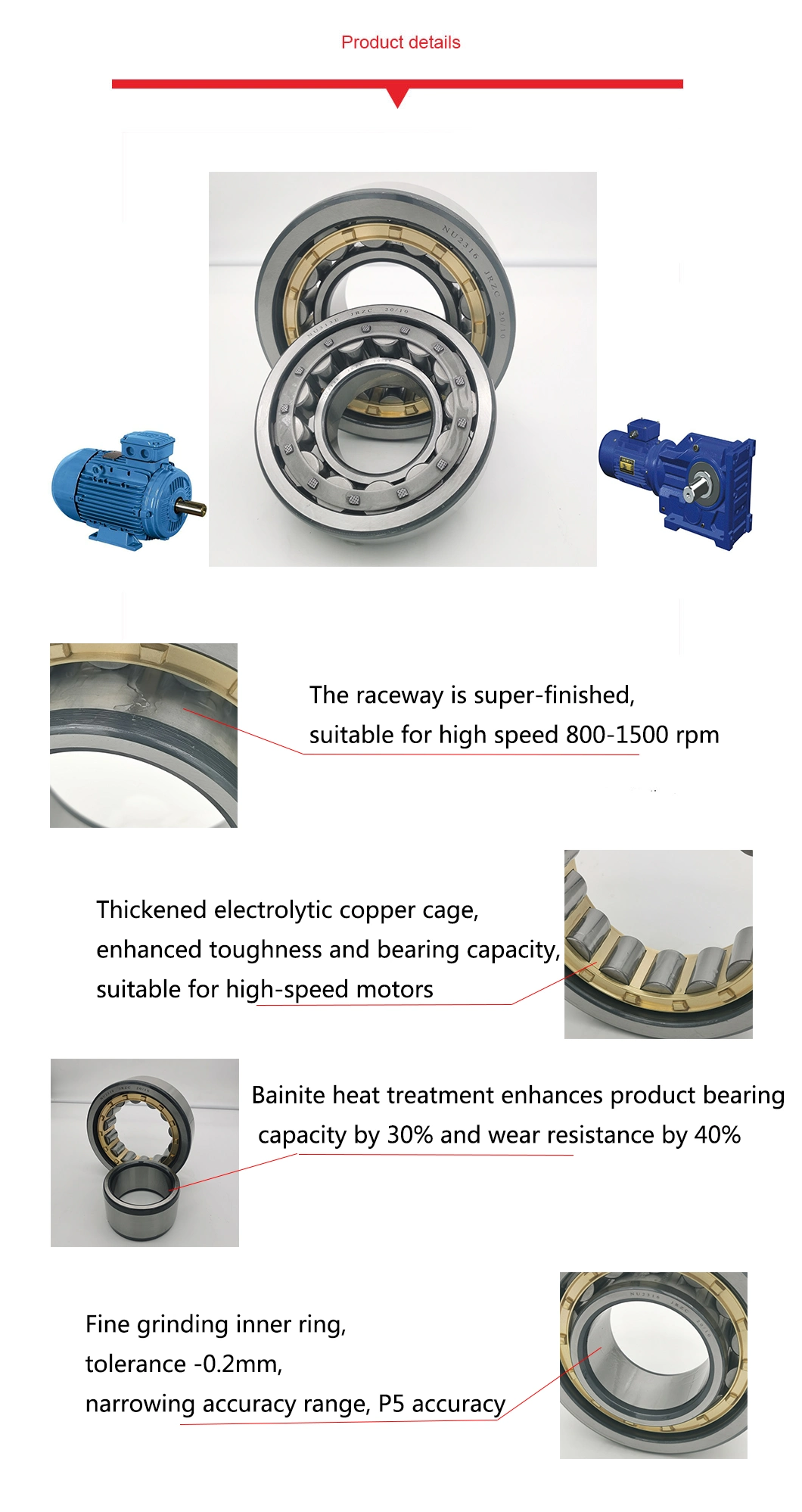China Manufacture OEM NSK Cylindrical Bearing Nu315em/Nj308/Nu314/Nu314 Cylindrical Roller/Rolling Bearings