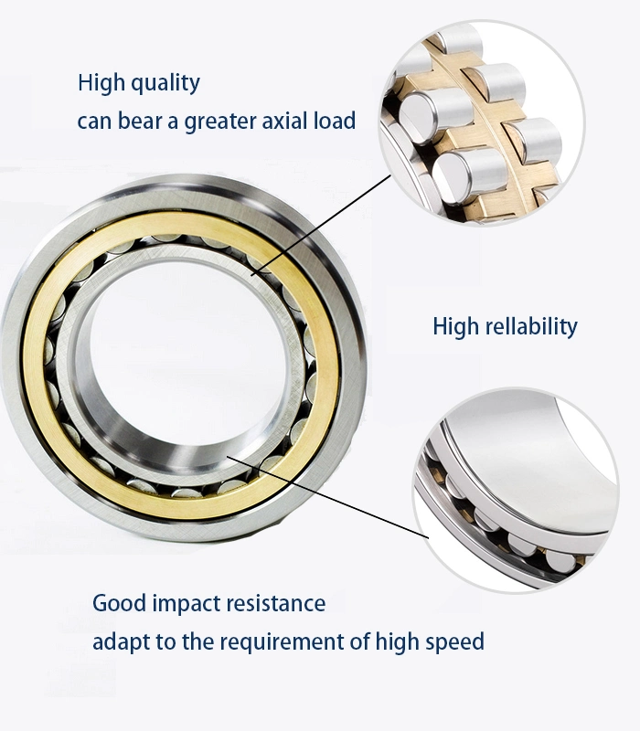 Auto Parts Bearing NU414M Cylindrical Roller Bearing for Conveying Equipment Brass retainer
