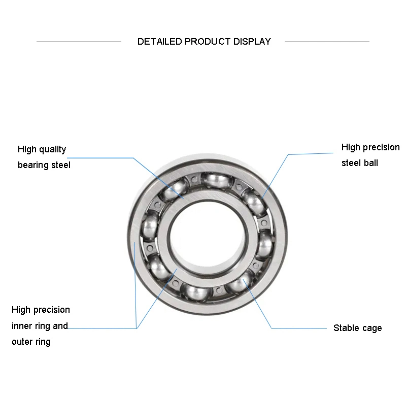 High Precision Deep Groove Ball Bearings for Auto Parts 6200 Motorcycle Parts Pump Bearings Agriculture Bearings