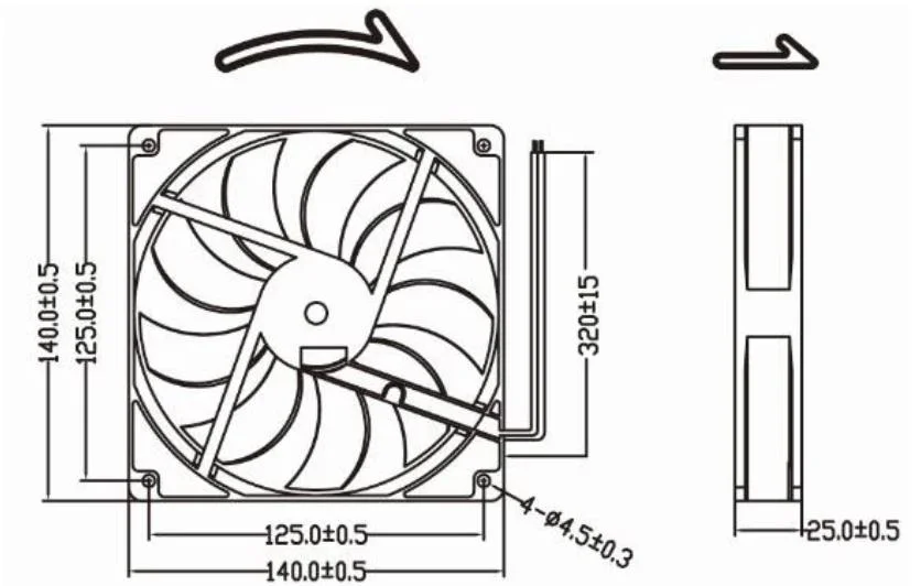 14025 DC Brushless Axial Cooling Fan Ventilator Cooling Fan Ball Bearing Industrial Fan 12V 24V