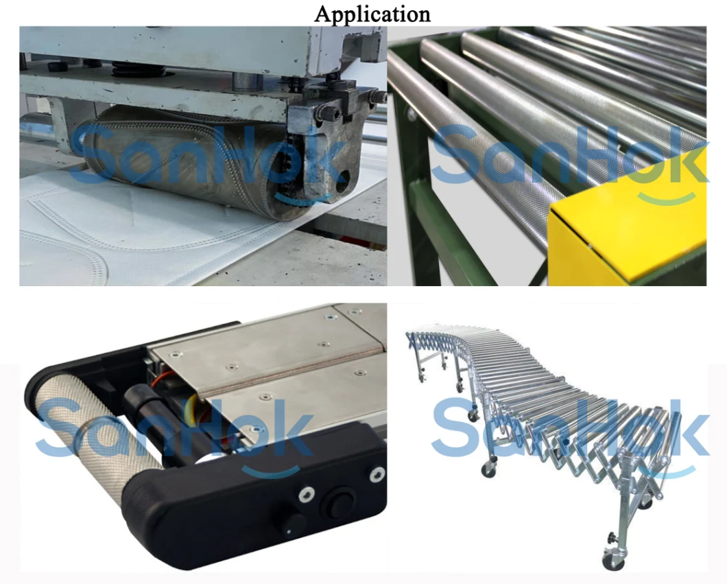 30/50/60/76/110/120mm Od Mechanical Bearing Zinc Plated Carbon Steel Knurling Conveyor Roller for Belt Conveyor