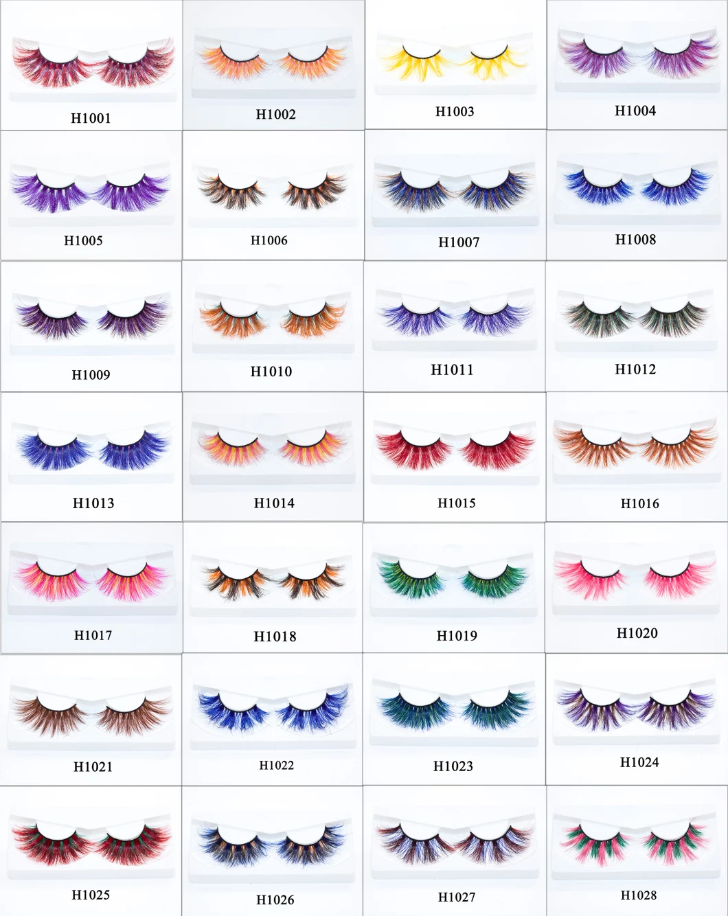 Luxurious Colored False Eyelashes Custom Logo 3D Cruelty Mink Eyelashes Eyelash Vendors