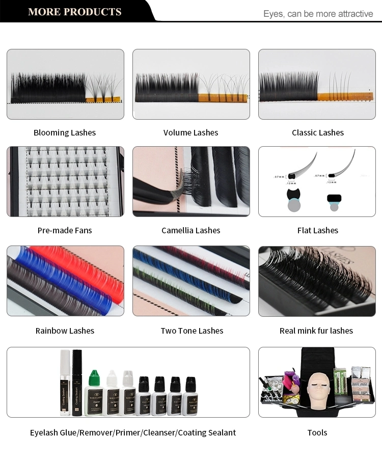 Factory Price Individual Korea Lash Extensions Mixed Length False Eyelash Extensions