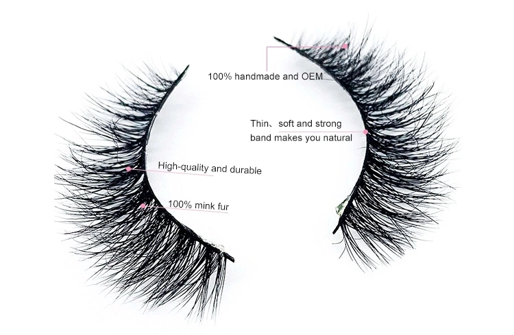 Wholesale Eyelashes 25mm 3D Mink Eyelash with Eyelash Box Packaging