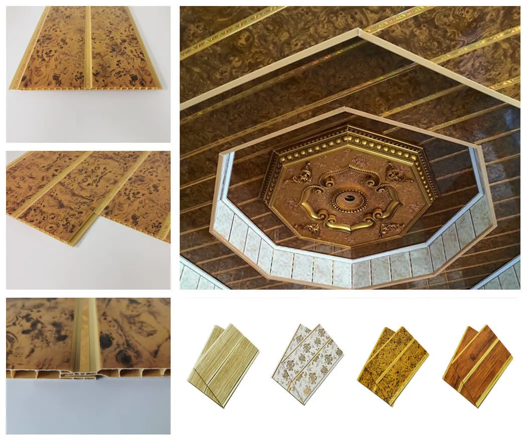 Interior Pop Design Paneles Decorativos Falso Cielo PVC False Wood Ceiling