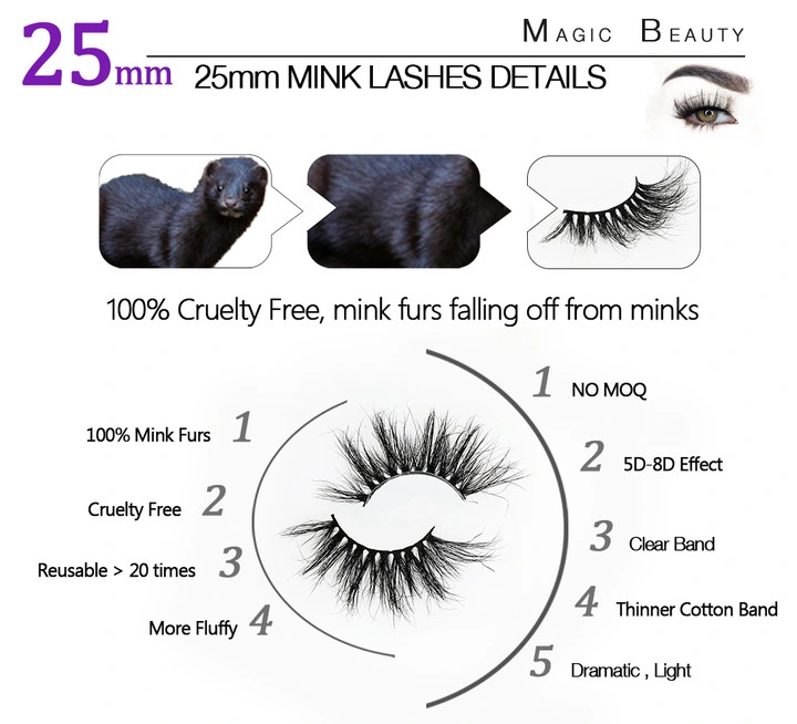 Je Dramatic 25mm Mink Lashes Wordwide Shipping From Eyelash Factory