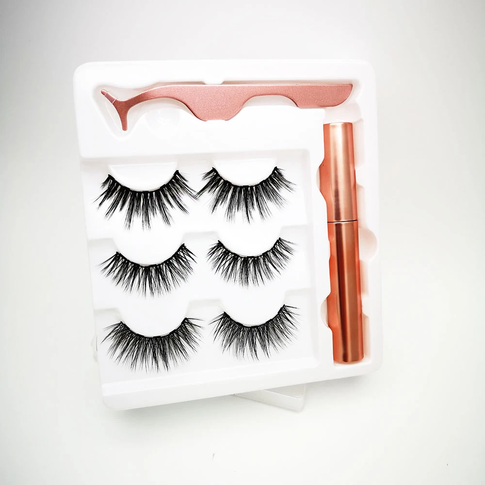 Magnetic Eyeliner and Magnetic Eyelash Kit, No Glue Reusable Silk False Magnetic Eyelashes