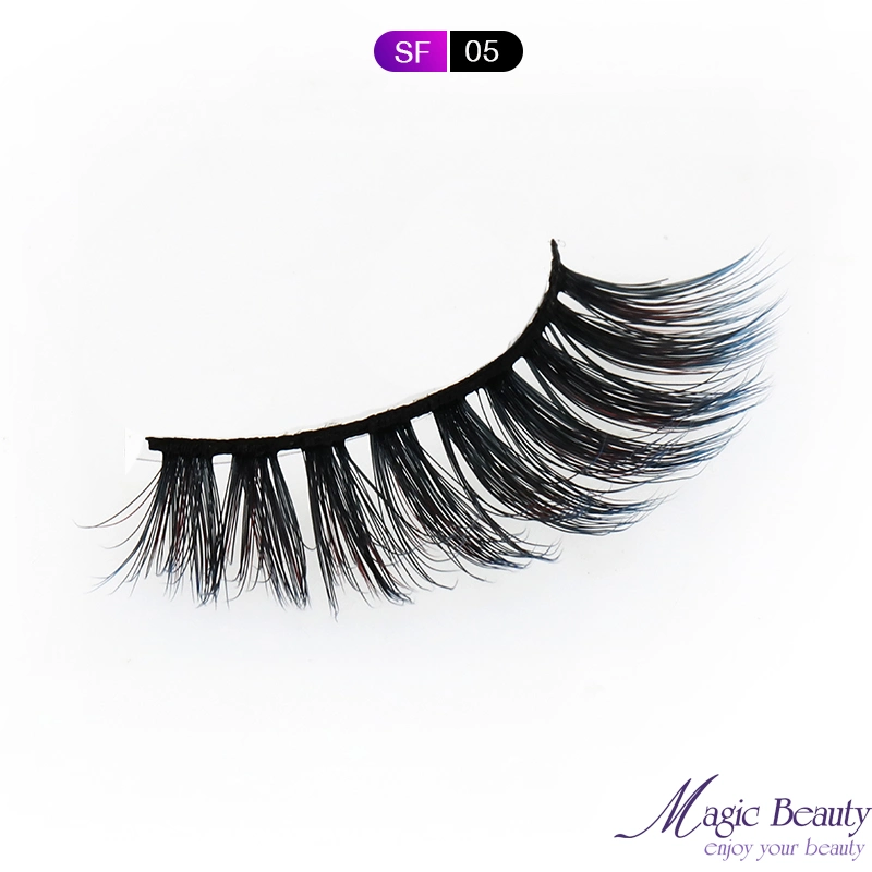 Silk Eyelashes Faux Mink Lashes 3D Sf02 Sf05 Colored Fake Eyelashes Vendor for Beauty Girl