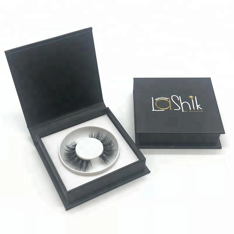 Wholesale Paper Package Logo Printing Small Square False Eyelash Box Packaging Custom