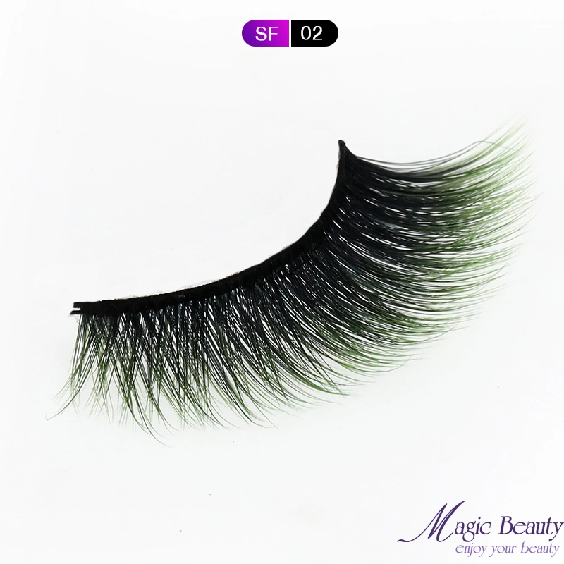 Silk Eyelashes Faux Mink Lashes 3D Sf02 Sf05 Colored Fake Eyelashes Vendor for Beauty Girl