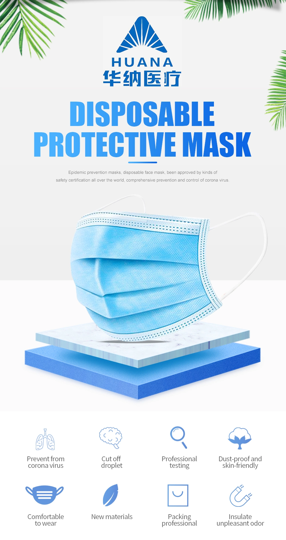 Factory Manufacturer Face 3ply Manufacturers of Masks Disposable 
