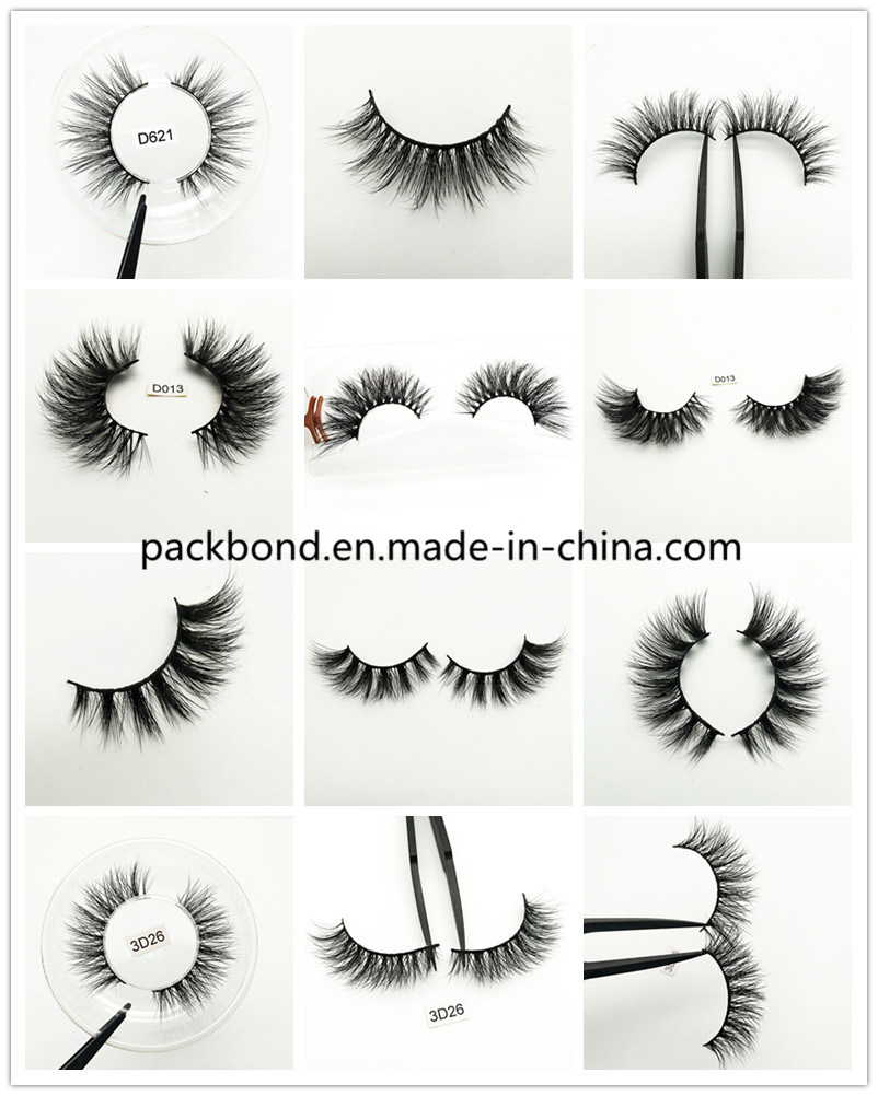Private Label Mink Eyelashes 3D Mink Lashes False Eyelashes with Custom Eyelash Packaging Box