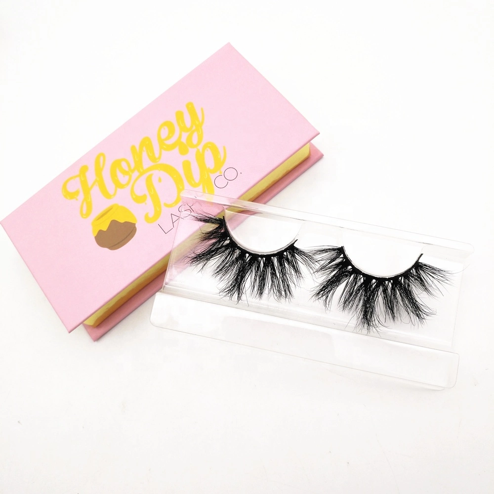 Hot Selling 25mm Eyelashes Real Thick Mink Eyelash with Eyelash Packaging Box Custom