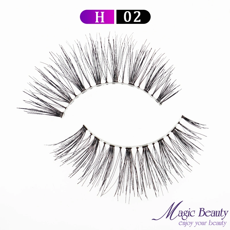 Wholesale Fluffy Natural H30 Human Hair Eyelashes Private Label Synthetic False Eyelashes with Makeup Artist