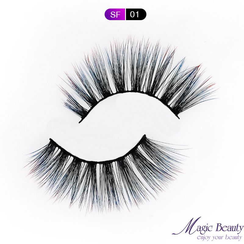 Factory Price 3D Eyelash Handmade Black False Eyelashes Color Faux Mink Eye Lashes with Private Label