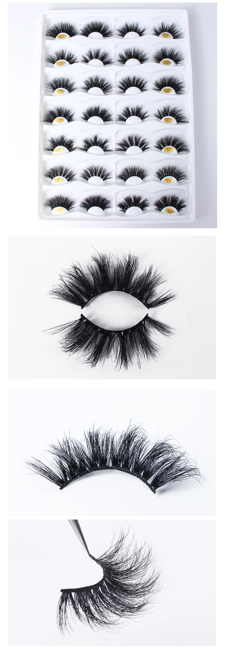3D 5D 25mm Real Mink Fur Eyelashes Silk Eyelashes Extension Qingdao Eyelash Factory Beauty Lashes