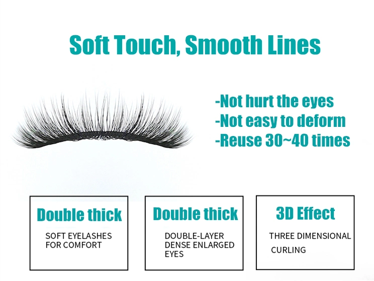 3D 5D 22mm Mink Eyelashes Vendor Provide Strip Eyelashes and Eyelashes Filaments