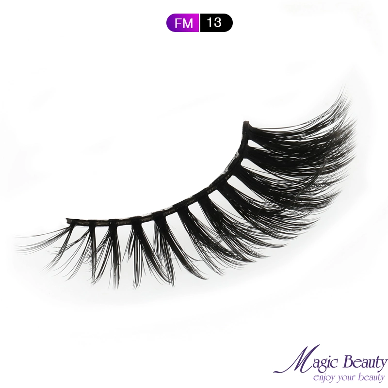 FM13 FM14 2020 Cheapest Price 3D Faux Mink Eyelashes Strip Synthetic Eyelashes for Beauty Girl